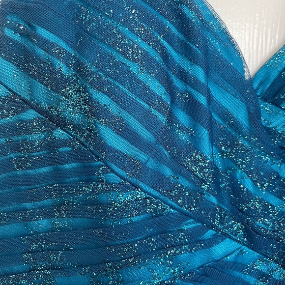 Prom Dress Blue Sparkles - Excellent Condition! - Picture 3 of 4